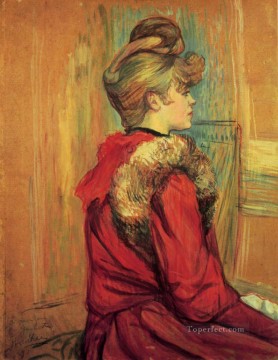 Henri Pintura al %C3%B3leo - Chica con pieles Mademoiselle Jeanne Fontaine postimpresionista Henri de Toulouse Lautrec